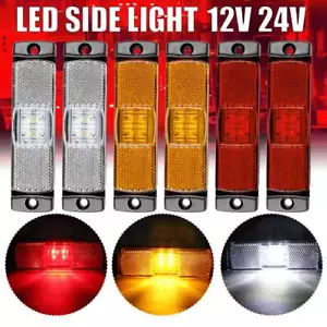 Amber/Red/White 4LED Reflector Side Marker Clearance Lights Trailer Truck 12-24V - Picture 1 of 21