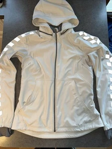 Lululemon Women’s White Feelin Frosty Jacket With Reflective Sleeves. RARE! Sz 8 - Picture 1 of 16