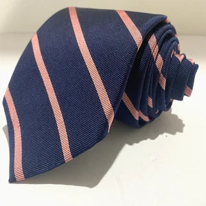 Vintage neu mit Etikett Brooks Brothers marineblaue Seidenkrawatte Repp rosa Streifen klassisches Regiment - Bild 1 von 7