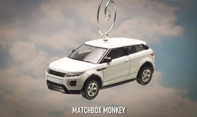 Custom White Land Range Rover Evoque Christmas Ornament 1/64 Scale SUV Sport - Image 1 of 4