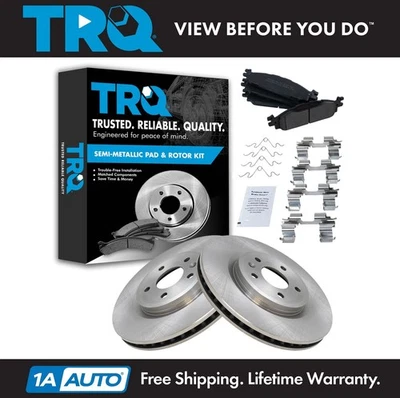 TRQ Front Metallic Brake Pad & Rotor Kit for Taurus Flex Lincoln MKS MKT — 第 1/4 张图片