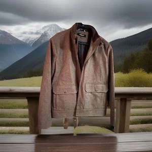 Kenneth Cole Blousen Men's  Bomber Jacket Tan, Wool Jacket Large - Picture 1 of 4