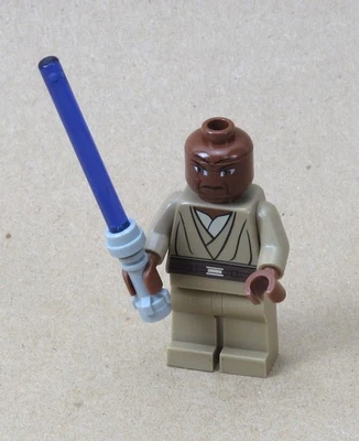 Минифигурка LEGO Mace Windu Star Wars большие глаза sw0220 с фиолетовым световым мечом - Изображение 1 из 4