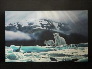 Majestic Polar Bears Gallery Wrapped Canvas Giclee Print Art Made in USA 10 X 16 - Picture 1 of 7