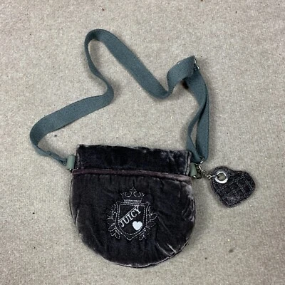 Vtg Y2K JUICY COUTURE Bag Velour Shoulder Purse Handbag Brown Purple Small Heart - Image 1 of 4