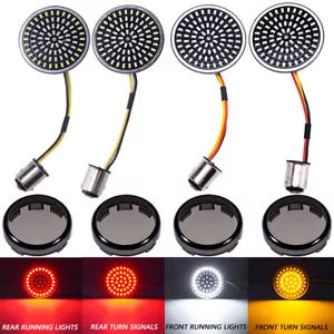 4X señales de giro delanteras traseras LED insertos de luz para Harley Touring Street Glide A+ - Imagen 1 de 12
