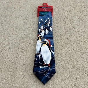 Corbata de Navidad vacaciones pingüinos patinaje sobre hielo - a medida - Nueva York EST 2012 - Imagen 1 de 7