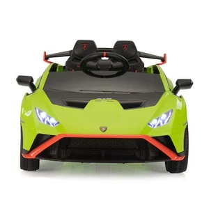 TOBBI 12V Battery Powered Kids on Car Licensed Lamborghini STO Ride On Car,Green - Picture 1 of 16
