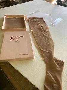 2 Vintage 50s Parisian Seamless 20 DENIER FRENCH Thigh High Stockings 9-10 M - Picture 1 of 4