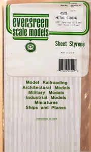 Evergreen Styrene #4529 Metal Siding Sheet -- .100" .25cm Spacing - Imagen 1 de 1