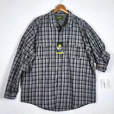 G.H. Bass & Co. Explorer Gray Plaid Long/Mid Sleeve Button Up Shirt XXL - NWT - Image 1 of 4