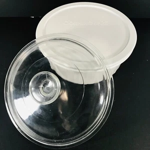Corningware French White 1.6L Covered 2 Lids Round Dish F-5-B Made In USA - Picture 1 of 6