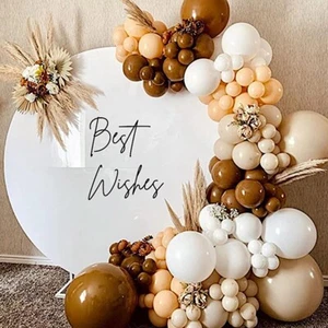 124 Brown White Double Layer Latex BALLOONS Garland Arch Decorations Kit Party - Picture 1 of 4