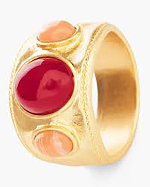 Chico's Austyn Stone Ring Style 570205386 Pink Red 39 Sz 6