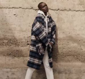 Abrigo bufanda a cuadros MADEWELL MB870 $348.00 - Imagen 1 de 7