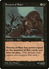 Swarm of Rats Portal Second Age NM Black Common MAGIC GATHERING CARD ABUGames