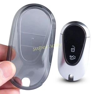 Transparent Black TPU Car Key Cover Case For Mercedes Benz C S Class GLC EQS EQE - Picture 1 of 9