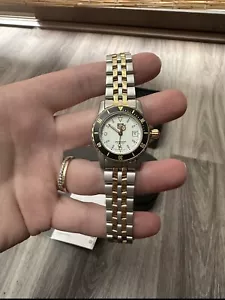 Tag Heuer WD1422.BB0615 Womens 1500 Watch White Black Professional Silver Gold - Picture 1 of 19