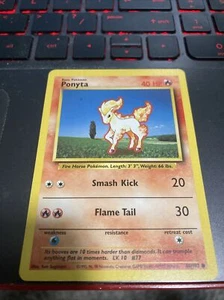 Ponyta Base Set 60/102 Tarjetas de Pokémon Ilimitadas JCC WOTC - Imagen 1 de 2