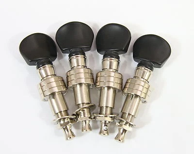 4 string banjo tuning pegs, Nickel plated, Plastic Black color button, 328N-BX - Image 1 of 3
