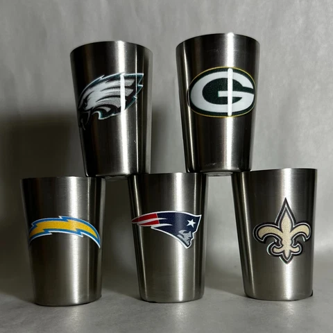 NFL Metal Shot Glass Officially Licensed NEW Chargers Saints Packers & More Cover