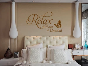 Relax Butterfly Vinyl Art Wall sticker Quote bedroom Wall Decal uk    SH139 - Picture 1 of 8