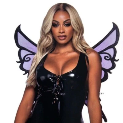 Acessório fantasia de Halloween preto roxo glitter gótico asas de fada perna Avenida - Imagem 1 de 3