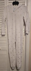 The Children's Place Princess Crown One Piece Hooded White & Gold Pajamas L... - Picture 1 of 6