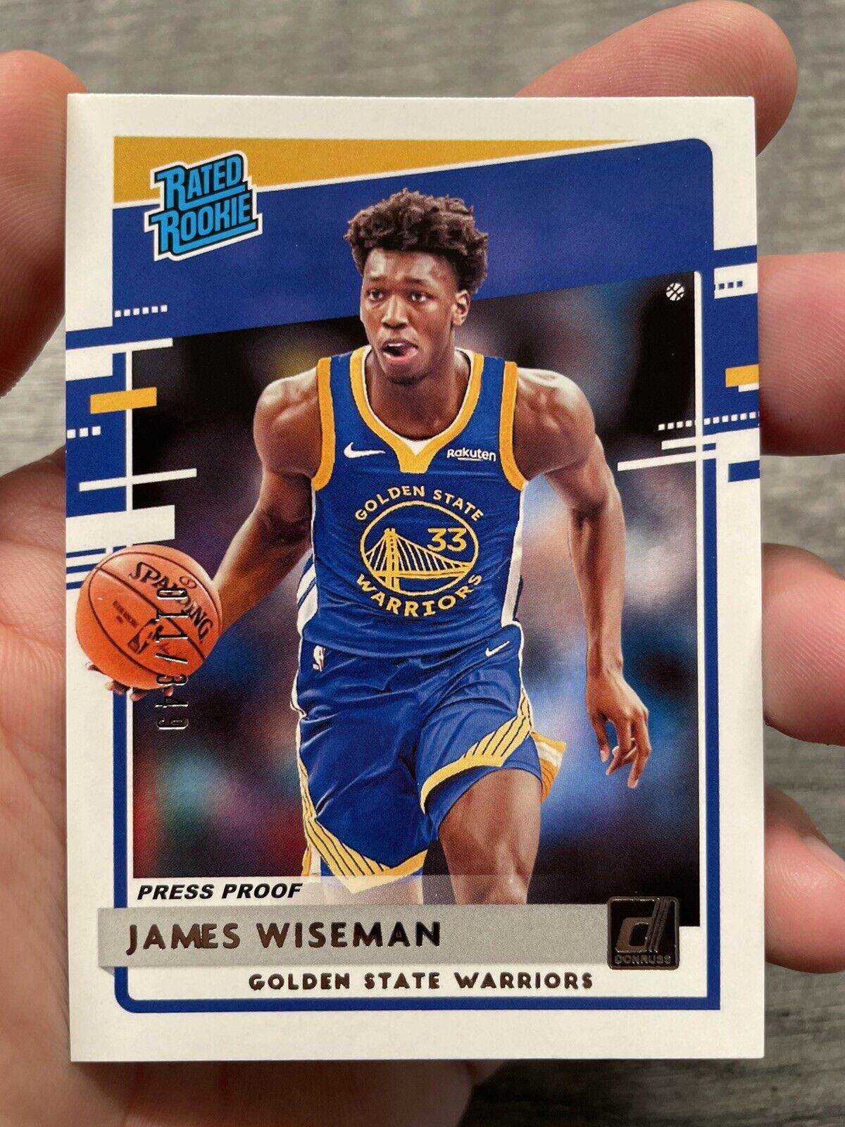 2020-21 Donruss James Wiseman Rated Rookie Silver Press Proof /349 (PACK FRESH)
