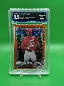 Jeremy De La Rosa 2021 Bowman Chrome Orange Shimmer Refractor /25 RC AC 9.5 - Picture 1 of 2