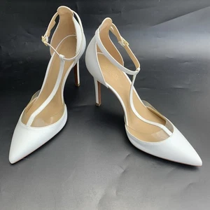 Michael Kors weiße hochhackige Sandalen spitz zulaufend Größe 8,5 Damen - Bild 1 von 12