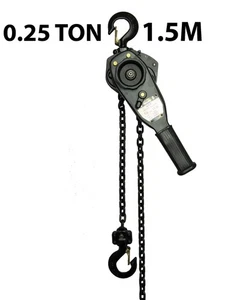 Manual Lever Hoist Ratchet 0.25 Ton 250kg 1.5m Heavy Duty Lifting Pulling Chain - Picture 1 of 2