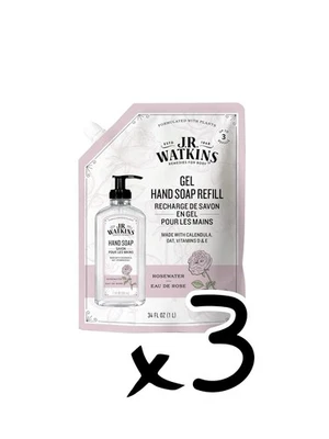 Sabonete em gel para as mãos J.R Watkins fl oz fórmula sem secagem refil à base de plantas - Imagem 1 de 4