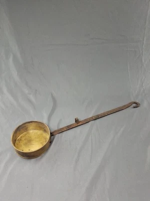 Antique Forged Brass/iron Sauce Cooking Pan Primitive - Blacksmith trade -22" L - Image 1 of 4