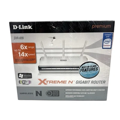 D-Link DIR-655 Extreme N Gigabit Wireless Internet Wifi Router 802.11n 4 Port - Image 1 of 4