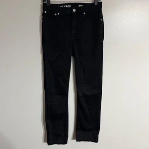 Donna J. Stivaletto Crew Demi Crop Nero Jeans Orlo Grezzo Vita Alta Taglia 27 Alto - Foto 1 di 14