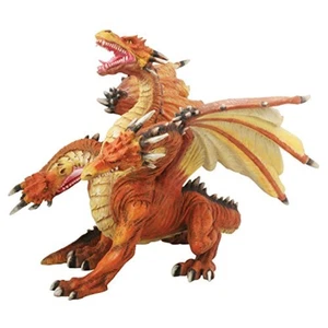 Red and Orange Azhi Dahaki Three Headed Dragon Figurine Statue Fantasy Mythical - Picture 1 of 3