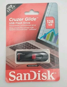 SanDisk 128GB Cruzer GLIDE USB Flash Pen Drive SDCZ60-128G-B35 NEW - Afbeelding 1 van 3