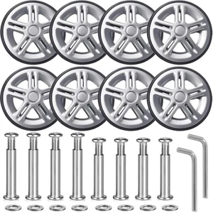 Luggage Suitcase Replacement Wheels 55mm 55 x 12mm, Sliver-8pcs - Picture 1 of 5