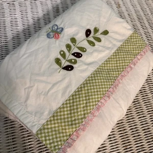 Pottery Barn Niños Cuna Polvo Volantes HALEY Bebé Cama Falda Mariposa Guinga Usada en Excelente Condición - Imagen 1 de 8