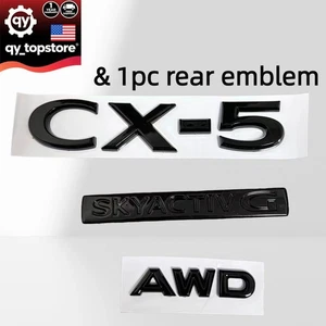 4pcs Gloss Black For 2023-2024 CX-5 AWD SKYACTIV G Emblem + Rear Badge Replace - Picture 1 of 8