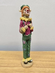Estatuilla de payaso de cerámica delgada alta de colección cara blanca 7" 1/5 - Imagen 1 de 8