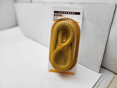 NUEVO Arista Beige 25 pies pies TELÉFONO ENROLLADO MÓDEM CABLE TELEFÓNICO #41B Foto 1 de 4
