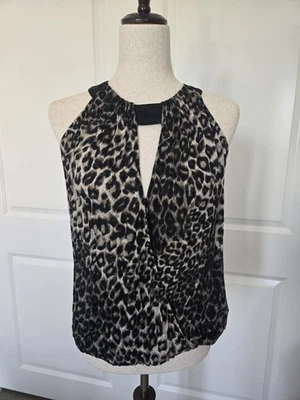 Kenneth Cole NY - женщин леопард печать блузка - размер: маленький леопард - без рукавов  - Изображение 1 из 4