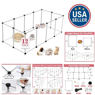 Parque infantil personalizable para mascotas de 12 paneles: espacio interior/exterior seguro para animales pequeños Foto 1 de 4