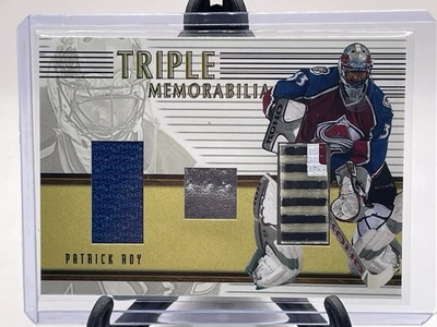 2002-03 BAP Signature Series Triple Memorabilia Jersey/Glove/Stick Patrick Roy - Image 1 of 2