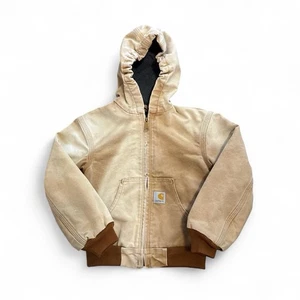 Carhartt Hooded Zip Jacket Sun Fade Grunge Kids S - Picture 1 of 6