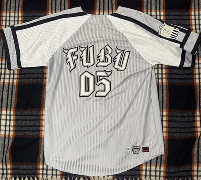 Vtg 90s FUBU SPORTS Y2K The Collection 05 Champions League Gray Jersey Size L - Image 1 of 4