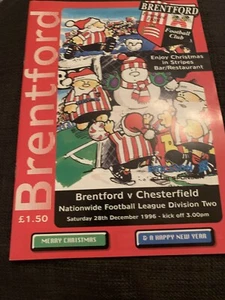 1996 Brentford V Chesterfield Football Programme - Picture 1 of 2
