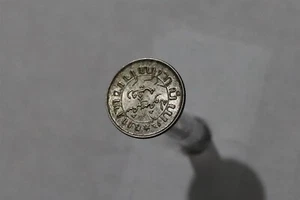🧠🇮🇩 NETHERLANDS INDIES 1/10 GULDEN 1938 SILVER TONED B49 #Z5256 - Picture 1 of 3